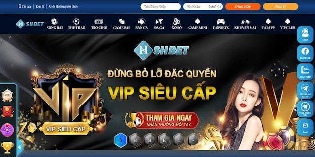 Trang chủ của nhà cái SHBET